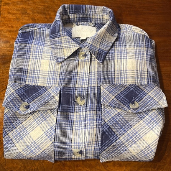ASHLEY by 26 International women’s Plaid button down SHACKET / shirt relaxed SM - Picture 12 of 15